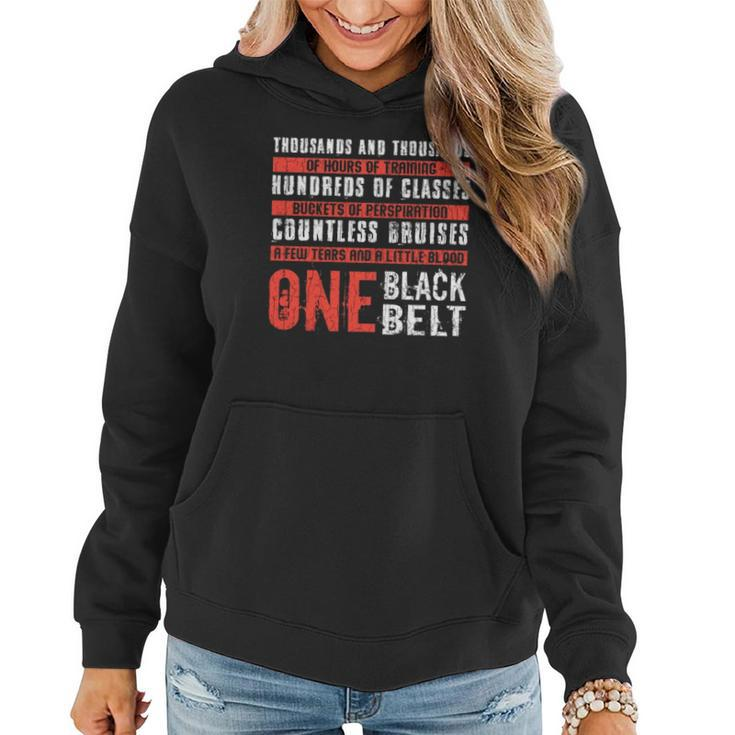 One Black Belt Funny Martial Arts Karate Taekwondo Graphic Women Hoodie Graphic Print Hooded Sweatshirt