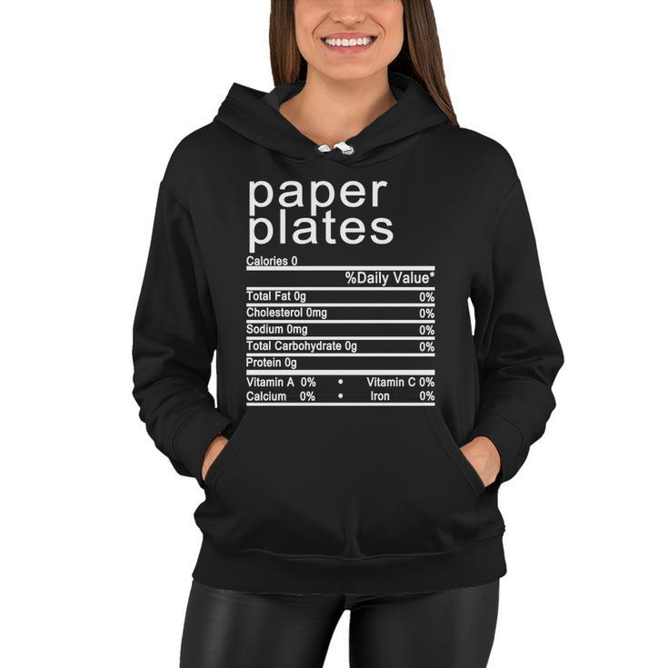 Paper Plates Nutrition Facts Label Women Hoodie
