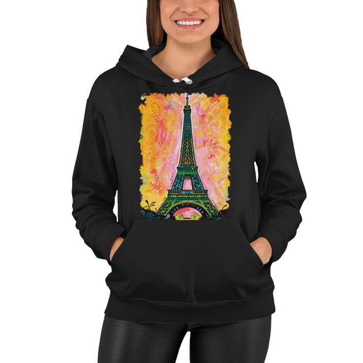 Paris France Colorful Eiffel Tower Women Hoodie