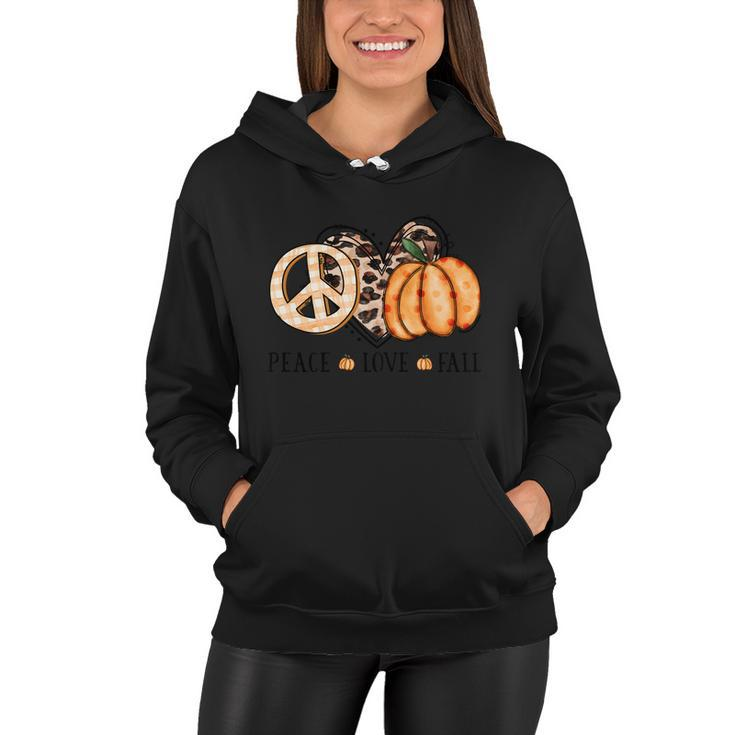 Peace Love Fall Thanksgiving Quote V2 Women Hoodie