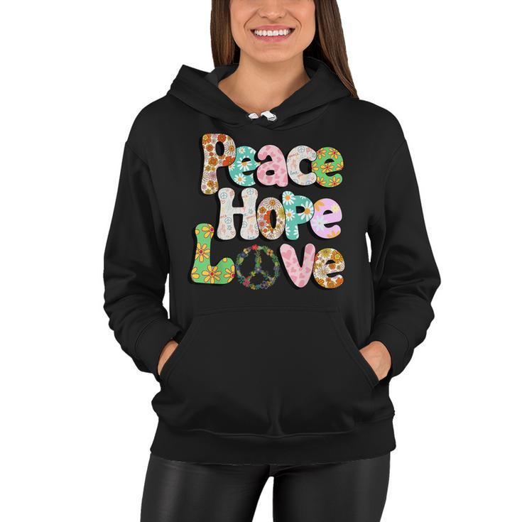 Peace Sign Love 60S 70S Tie Dye Hippie Halloween Costume  V3 Women Hoodie