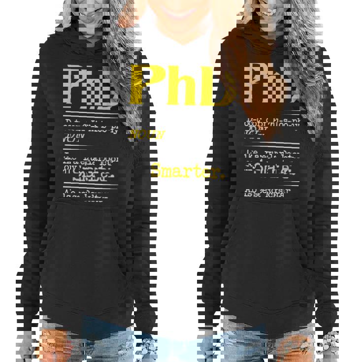 Phd Graduate Phd Graduation Doctorate Degree Definition Women Hoodie Graphic Print Hooded Sweatshirt