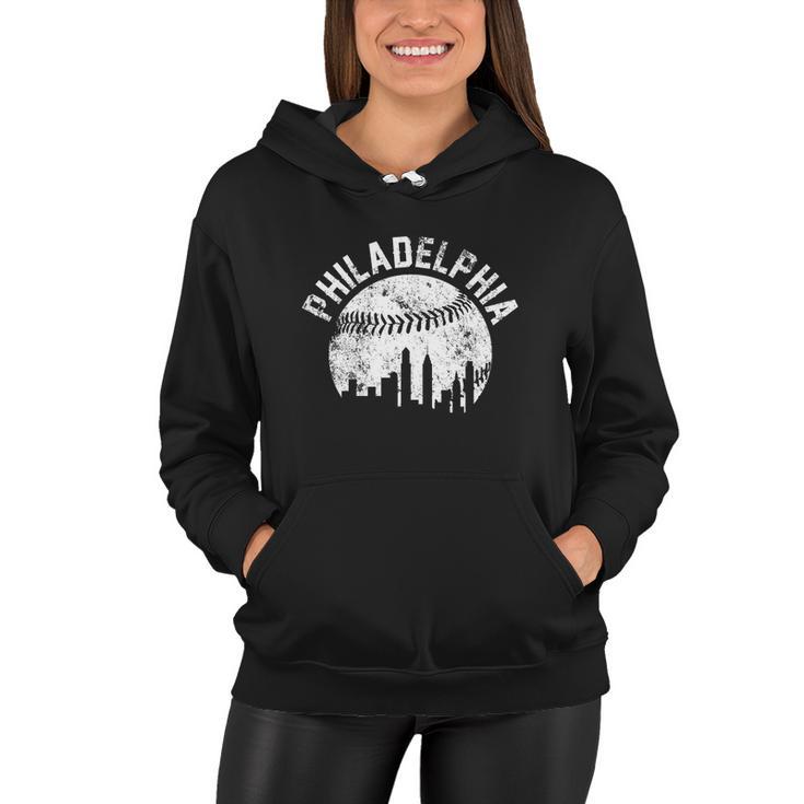 Philadelphia Baseball City Skyline Vintage Tshirt Women Hoodie