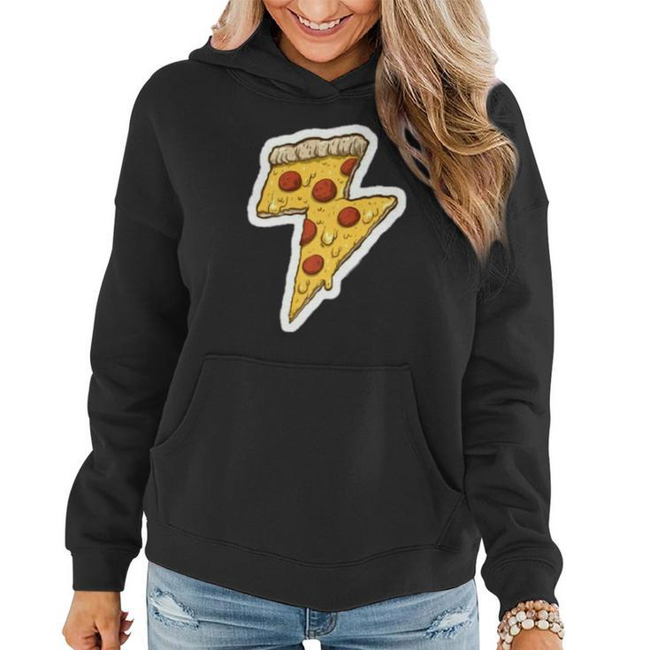 Pizza Lightning Bolt Women Hoodie Graphic Print Hooded Sweatshirt