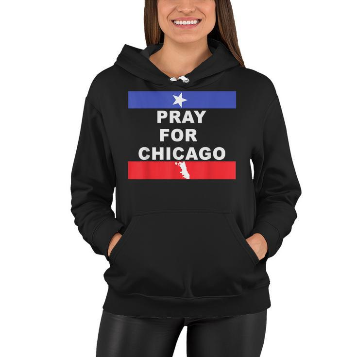 Pray For Chicago Encouragement Distressed  Women Hoodie