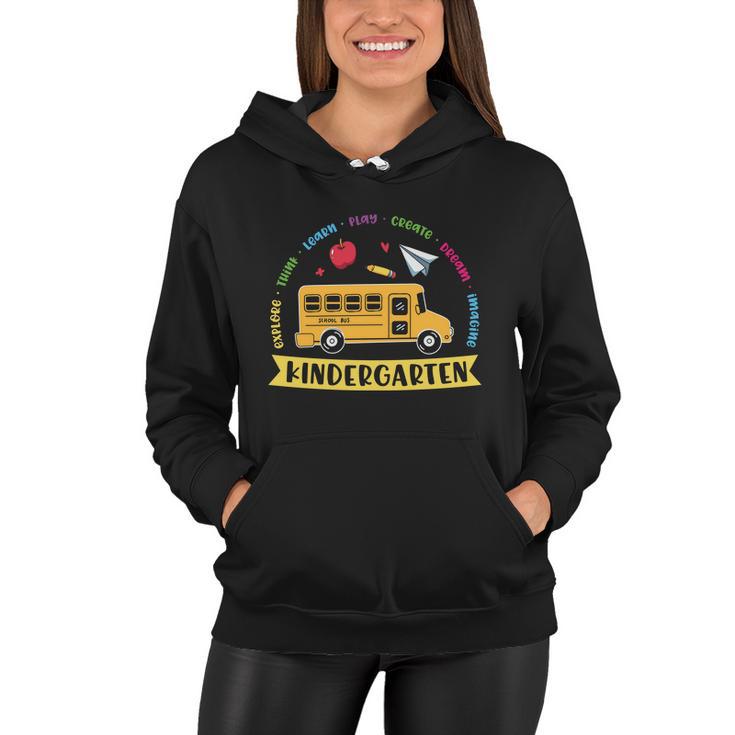 Prek Rainbow Girls Boys Squad Explore Think Learn Play Create Dream Graphic Women Hoodie