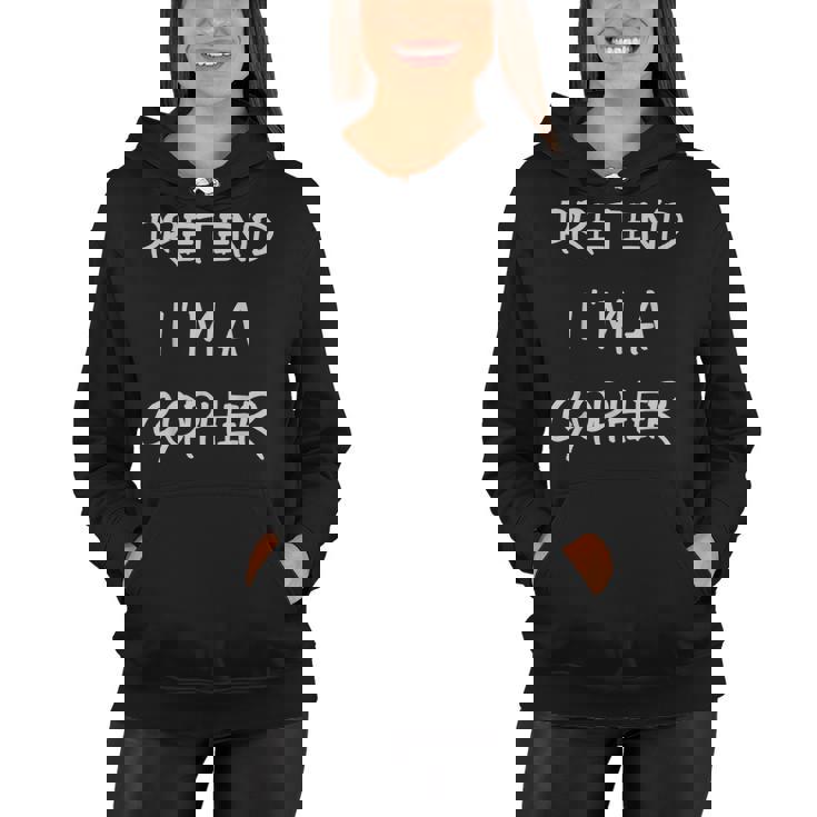 Pretend Im A Gopher  Halloween Party Simple Diy Costume  Women Hoodie
