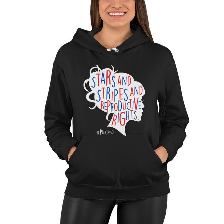 Pro Choice Af Reproductive Rights Messy Bun Us Flag 4Th July Women Hoodie