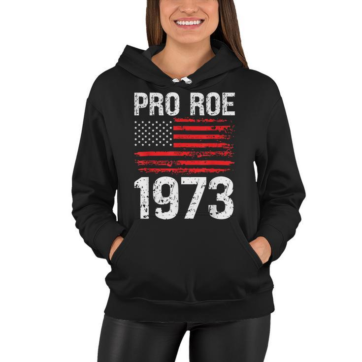 Pro Roe 1973 Reproductive Rights America Usa Flag Distressed  Women Hoodie