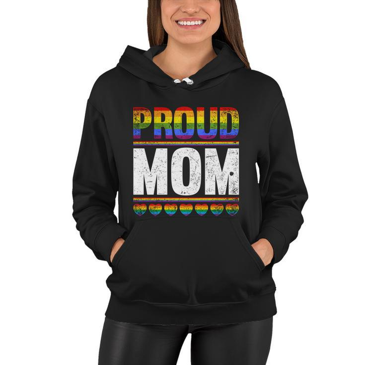 Proud Lesbian Mom Queer Mothers Day Gift Rainbow Flag Lgbt Gift Women Hoodie