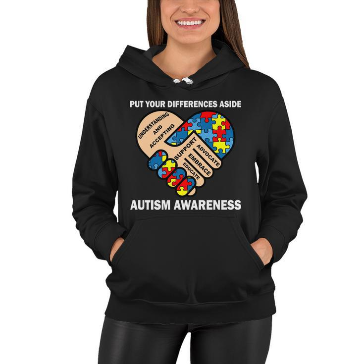 Put Your Differences Aside Autism Awareness Women Hoodie