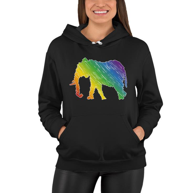 Rainbow Elephant V2 Women Hoodie