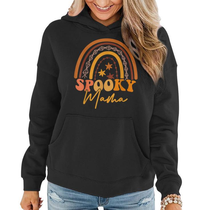 Rainbow Spooky Mama Spooky Mini Mommy And Me Funny Halloween  Women Hoodie Graphic Print Hooded Sweatshirt