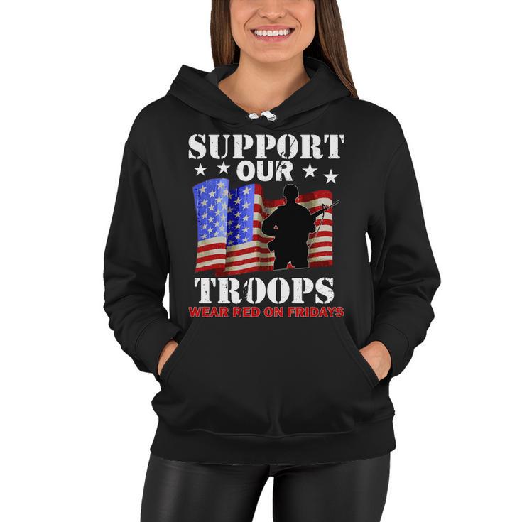 Red Friday Support Our Troops Women Hoodie