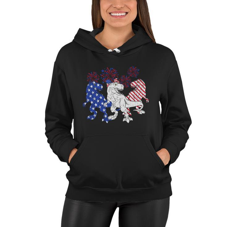 Red White Blue Trex Firework 4Th Of July Graphic Plus Size Shirt For Men Women Women Hoodie
