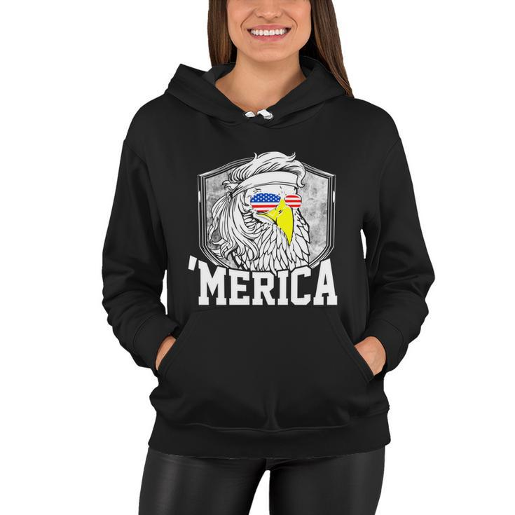 Redneck 4Th Of July Mullet Eagle Funny Bald Eagle ‘Merica Cool Gift Women Hoodie