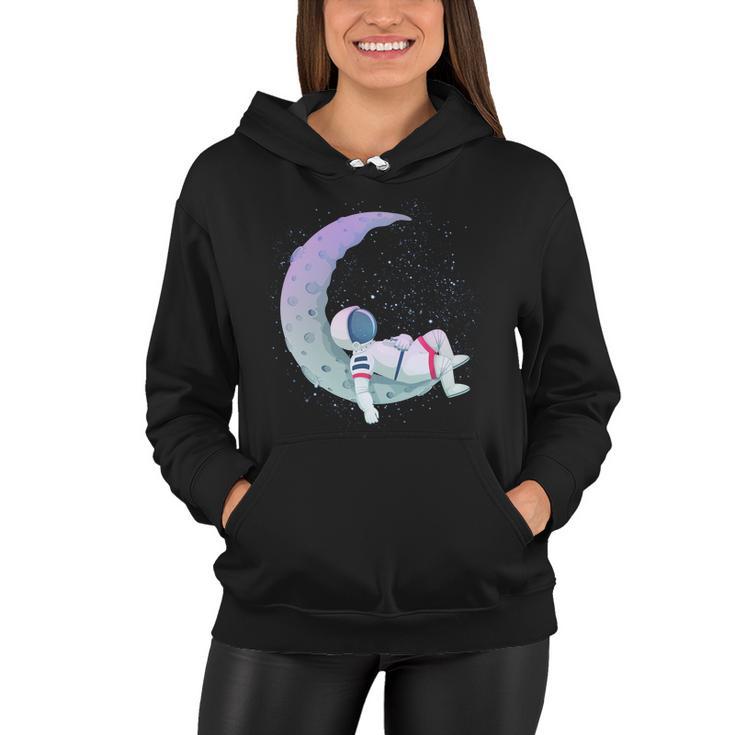 Relaxing Astronaut On The Moon Women Hoodie