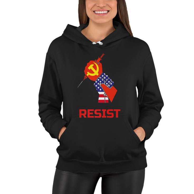 Resist Anti Vaccine Mandates And Communisum  Premium Tshirt Women Hoodie