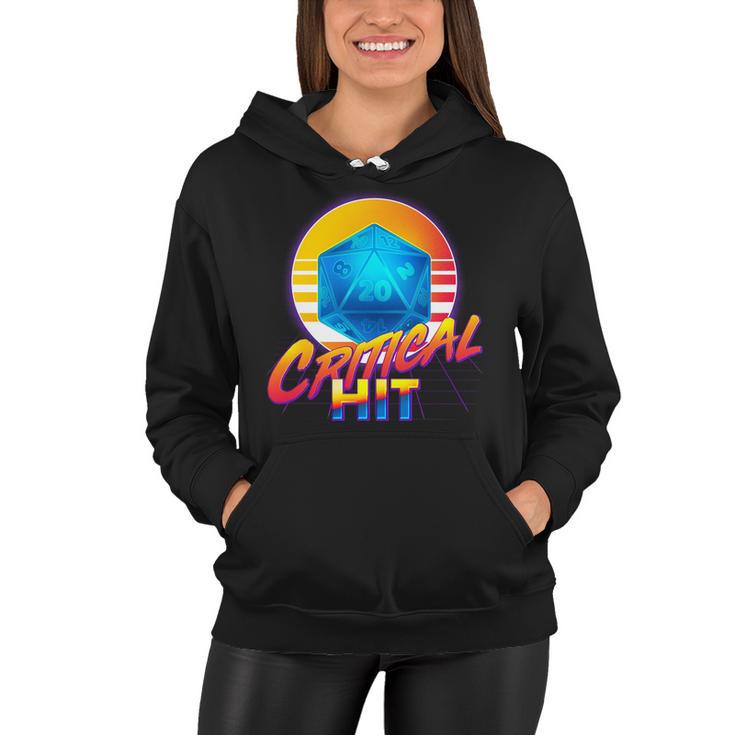 Retro 80S Dnd Critical Hit Women Hoodie