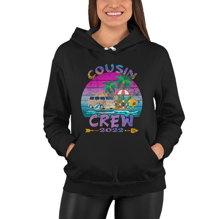 Retro Cousin Crew Vacation 2022 Beach Trip Family Matching Gift Women Hoodie