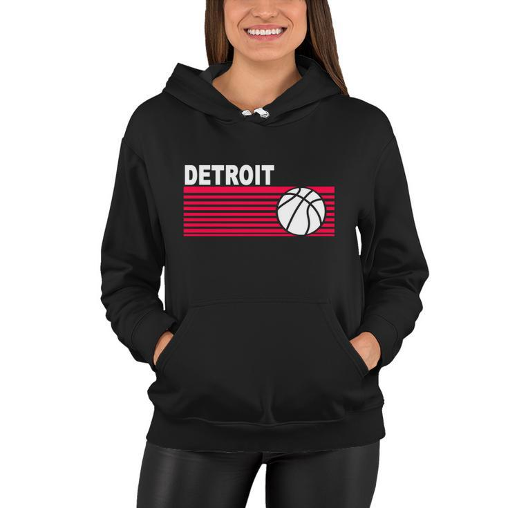 Retro Detroit Basketball Classic Logo Women Hoodie