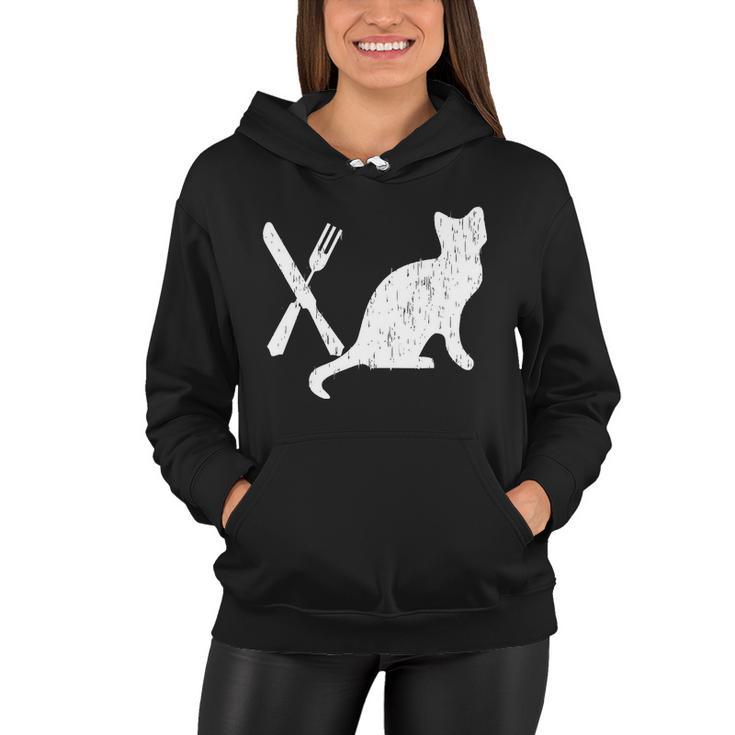 Retro Eat Pussy Funny Cat Spoon Tshirt Women Hoodie