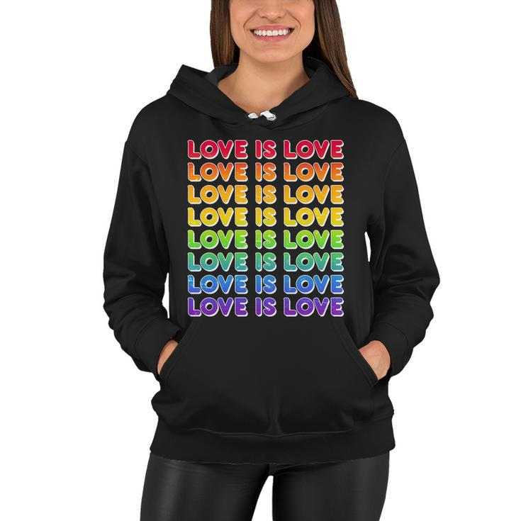 Retro Love Is Love Lgbt Rainbow Women Hoodie