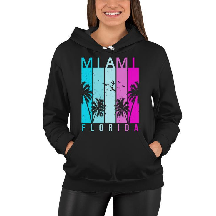 Retro Miami Florida Summer Neon Colors Women Hoodie