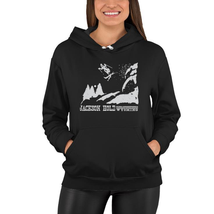 Retro SkiShirt Jackson Hole Wyoming Skiing T Shirt Vintage Ski Resort T Shirt Women Hoodie
