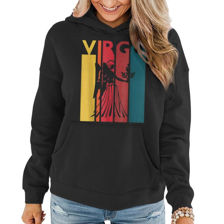 Retro Virgo Zodiac Sign August September Birthday  Women Hoodie Graphic Print Hooded Sweatshirt