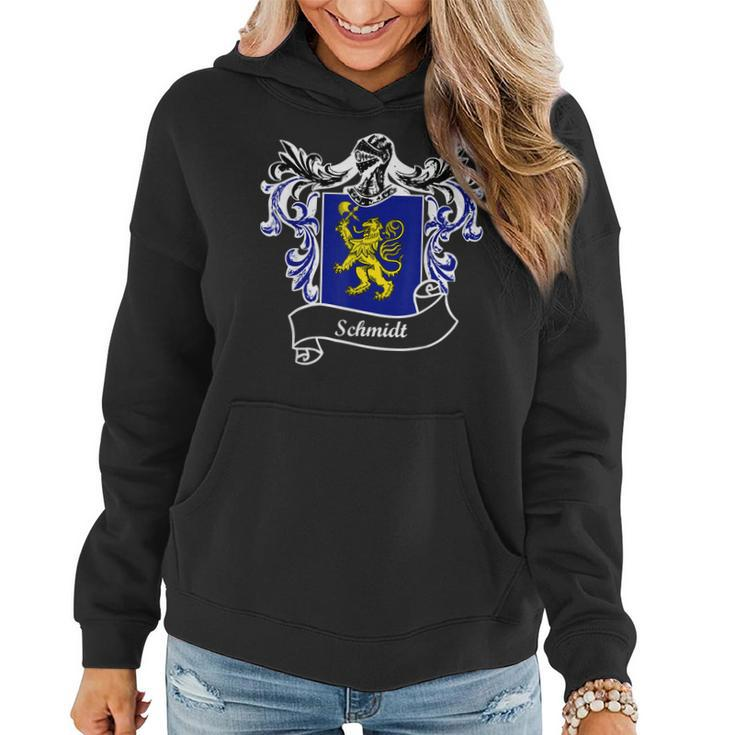 Schmidt Coat Of Arms Surname Last Name Family Crest Women Hoodie Graphic Print Hooded Sweatshirt