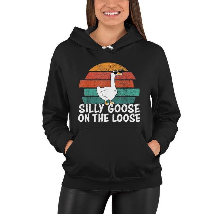 Silly Goose On The Loose Vintage Retro Sunset Tshirt Women Hoodie