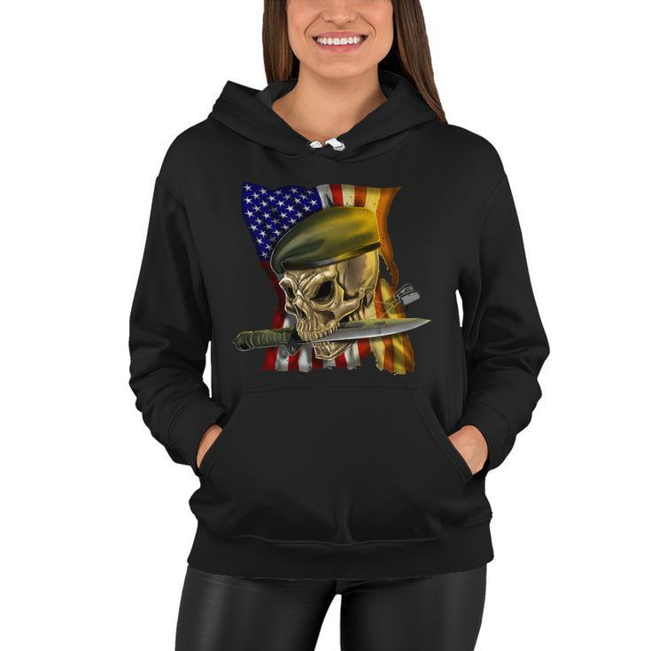 Skull Beret Military Tshirt Women Hoodie