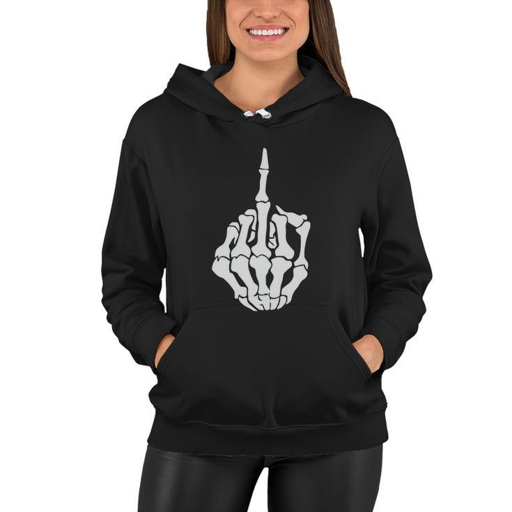 Skull Skeleton Middle Finger Top Mad Angry Rude Guy Funny Gift Scary Tshirt Women Hoodie