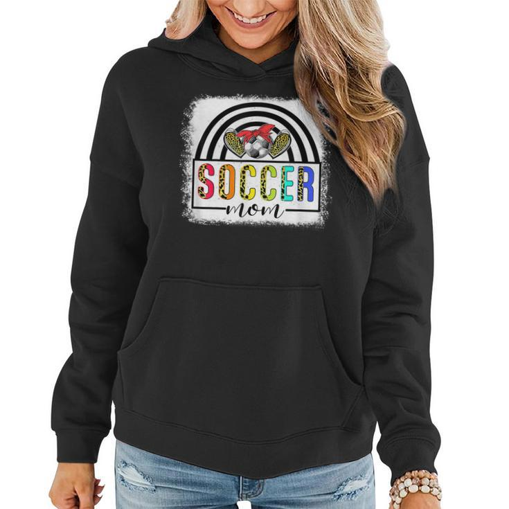 Soccer Mom Rainbow Leopard Funny Soccer Mom Mothers Day 2022  Women Hoodie Graphic Print Hooded Sweatshirt