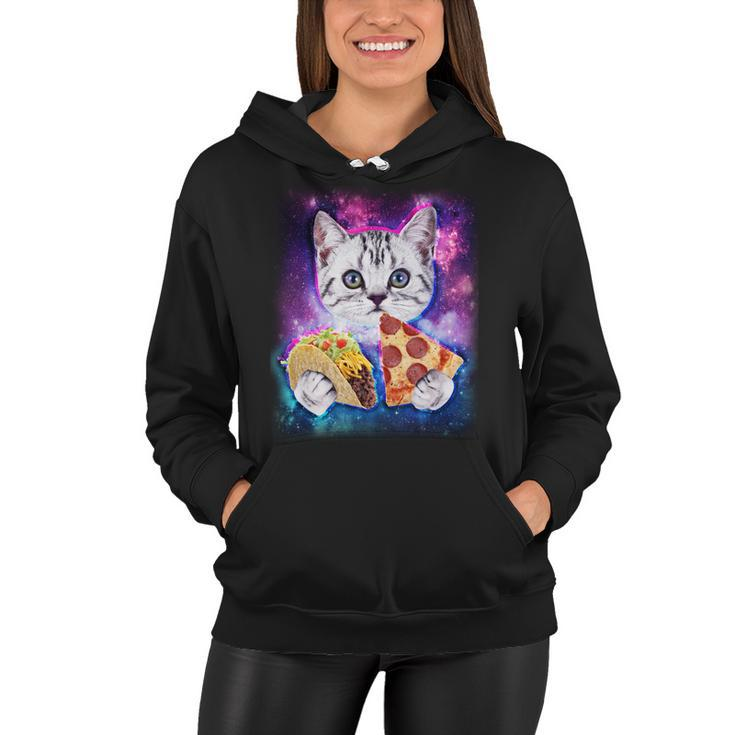 Space Cat Pizza And Tacos Tshirt Women Hoodie