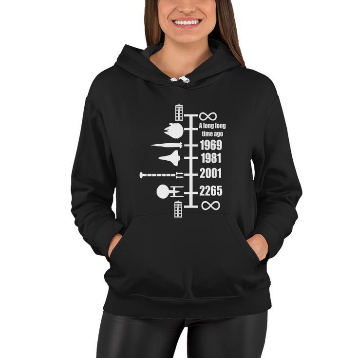 Spaceship Timeline Funny Sci Fi Star Retro Wars Trek Joke Cool Tshirt Women Hoodie