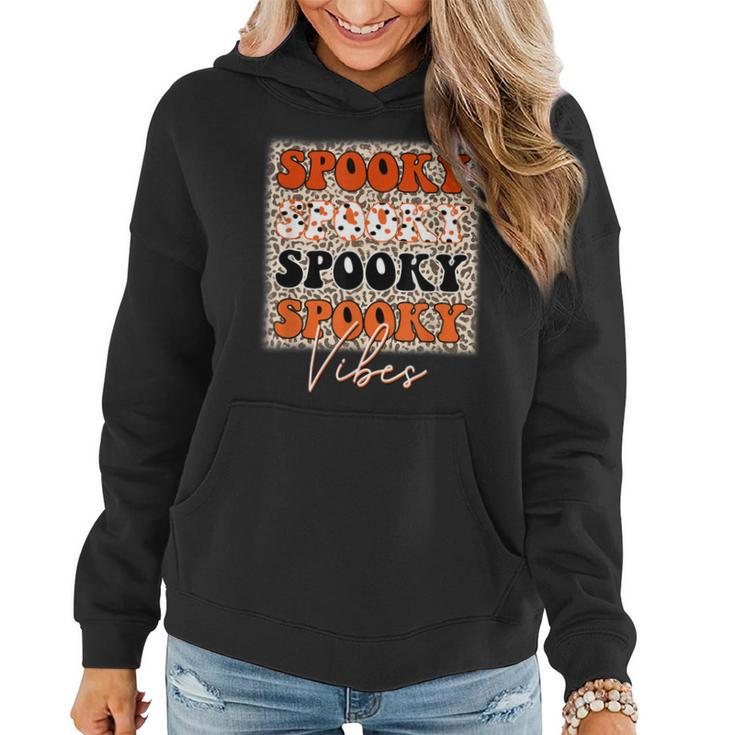 Spooky Vibes Halloween  Spooky Leopard Pattern Autumn  Women Hoodie