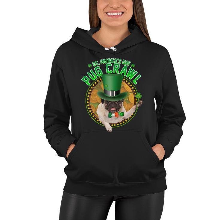 St Patricks Day Pug Crawl Funny Irish Pug Tshirt Women Hoodie