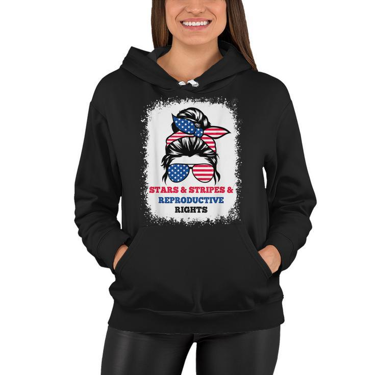 Stars Stripes Reproductive Rights Messy Bun 4Th Of July  V3 Women Hoodie