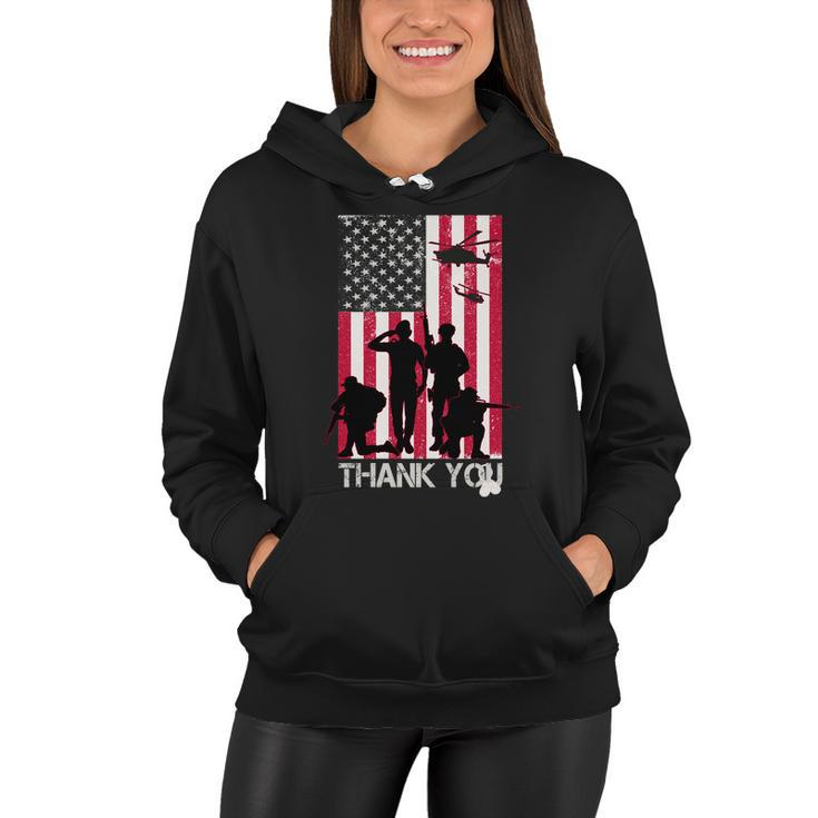 Thank You Memorial Day Soldiers Usa Flag Women Hoodie