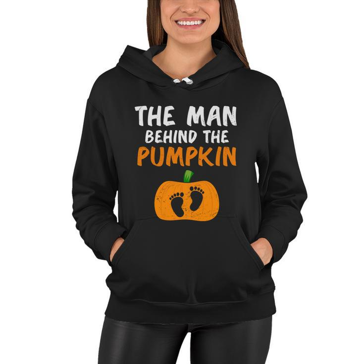 The Man Behind The Pumpkin Halloween Quote Women Hoodie