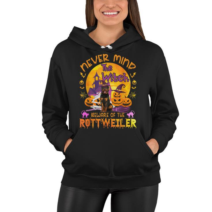 The Witch Beware Of The Rottweiler Halloween  Women Hoodie