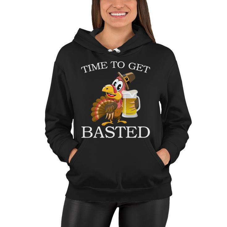 Time To Get Basted Funny Thanksgiving Tshirt Women Hoodie
