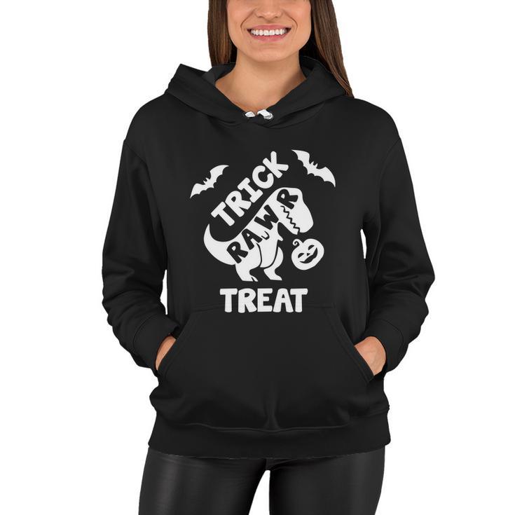 Trick Raw Treat Dinosaur Halloween Quote Women Hoodie