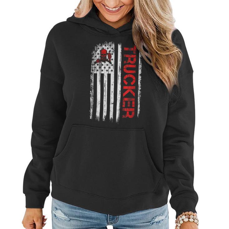 Trucker Trucker American Flag Truck Driver Shirt Truck Driver Women Hoodie