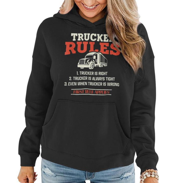 Trucker Trucker Rules Trucker Women Hoodie