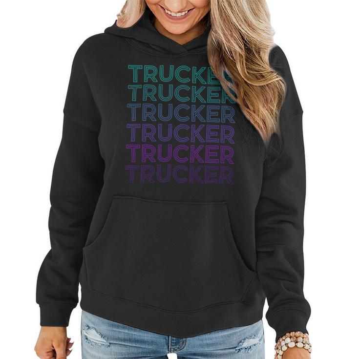 Trucker Trucker Truck Driver Retro V2 Women Hoodie