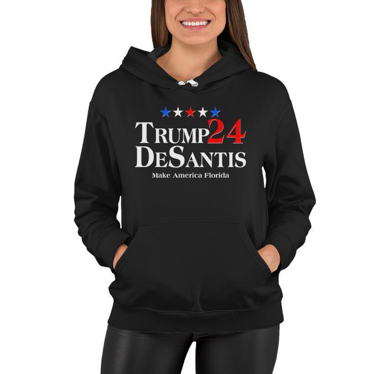 Trump Desantis 2024 Make America Florida Election Logo Women Hoodie