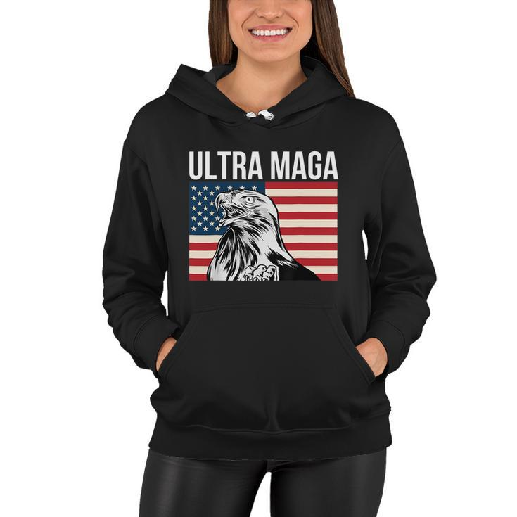Ultra Maga Patriot Patriotic Agenda 2024 American Eagle Flag Women Hoodie